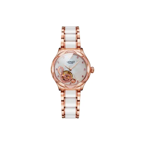 GEMAX Automatic Mechanical Movement Stainless Steel Watchband Watch Women's Watch White Dial