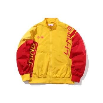 LiNing Jackets Men Pink Butterfly Yellow