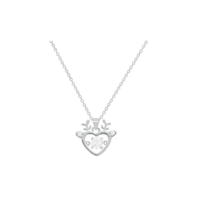 Regalrose Titanium Steel Deer Necklace Women's Silver-0