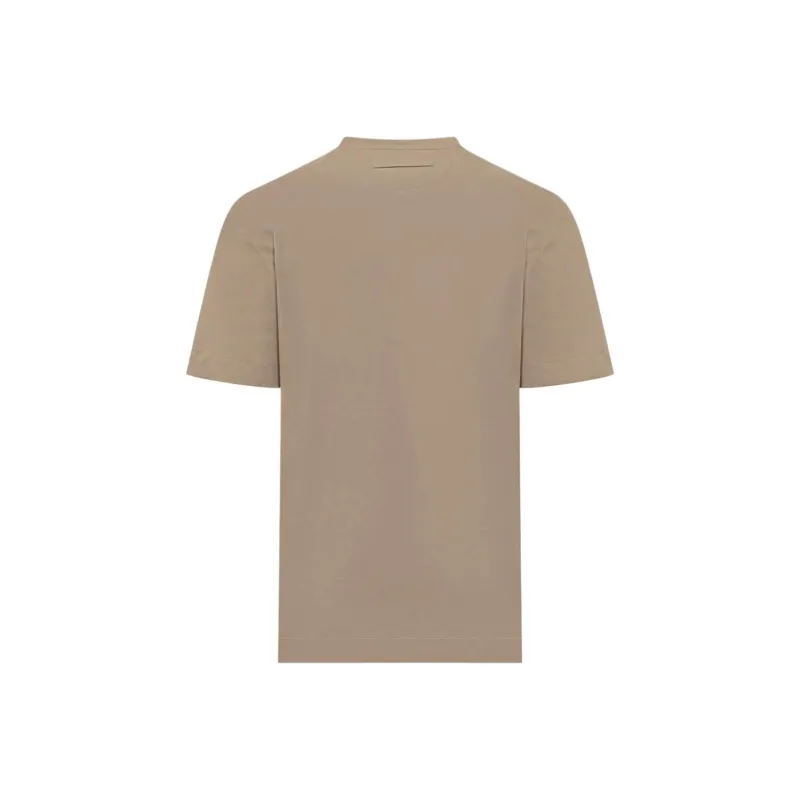 Ermenegildo Zegna Logo Embroidered Crewneck T Shirt-1