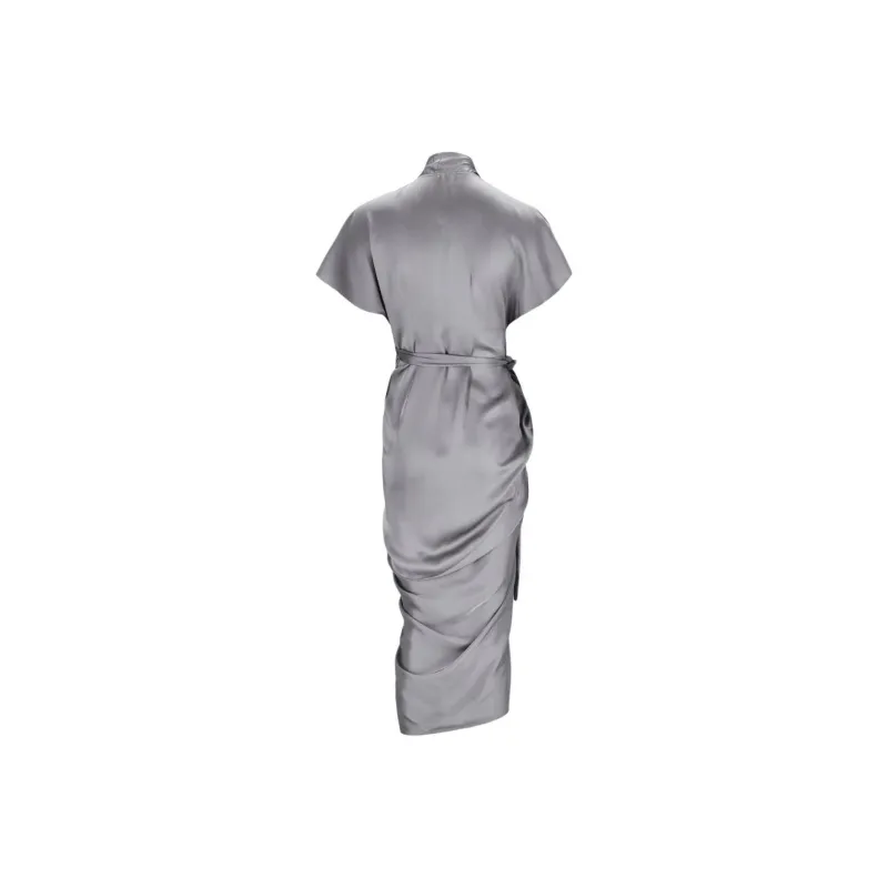 RICK OWENS/RO Short Sleeved Dress Women's Silver Gray-1