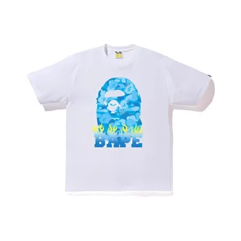 A BATHING APE Fire Camo Bape Flame Tee