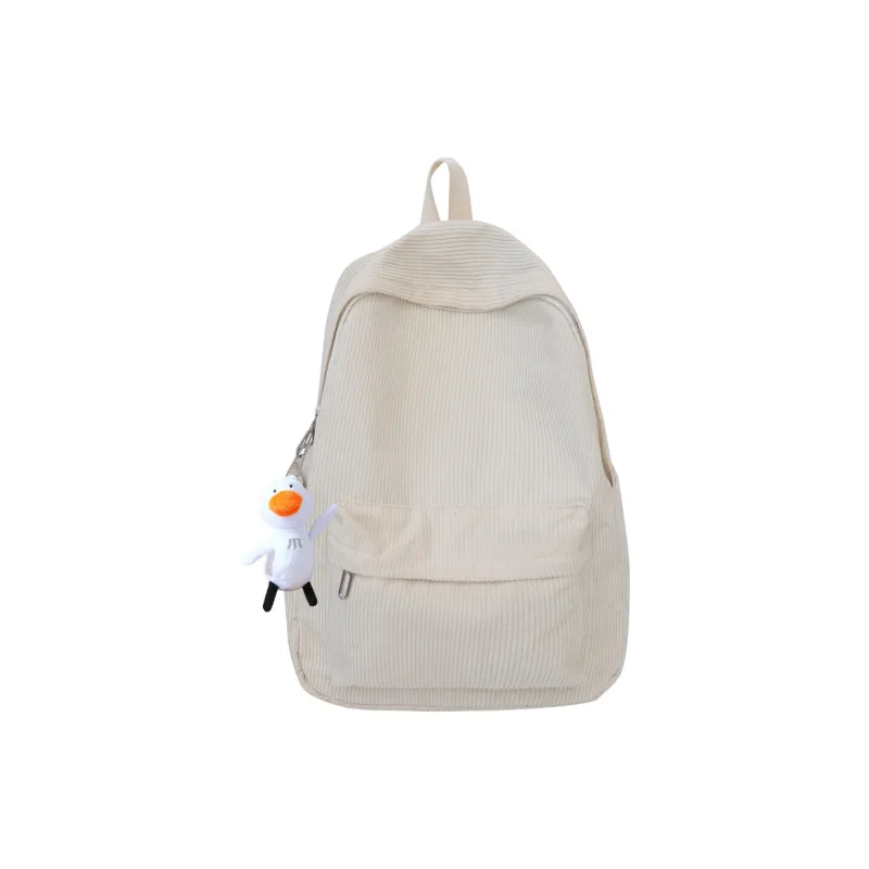 OURFUN Corduroy Backpack Regular Women's White/Black/Pink/Red/Khaki/Green/Blue-0