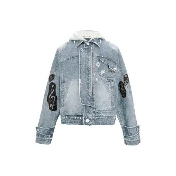C2H4 Asymmetrical Layered Denim Jacket