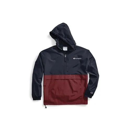 Champion Jackets Coats US Version Unisex Navy Blue & Burgundy Patchwork