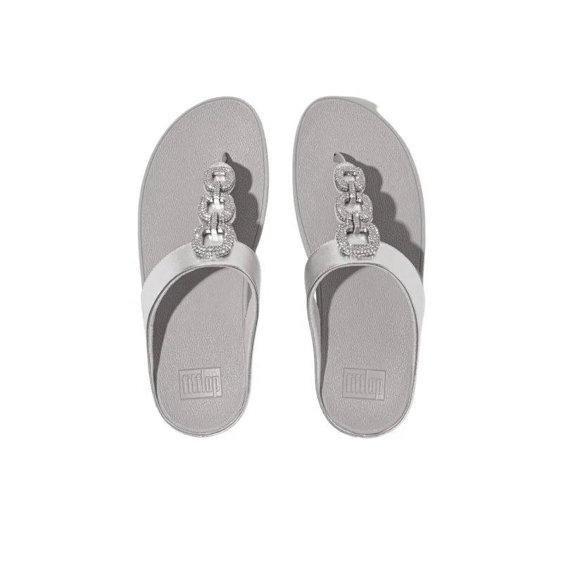FITFLOP Rubber Sole Abrasion Resistant Flip Flops Women's Silver-2