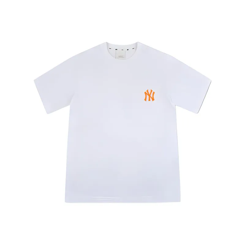 MLB New York Yankees T Shirt Unisex White Orange-0