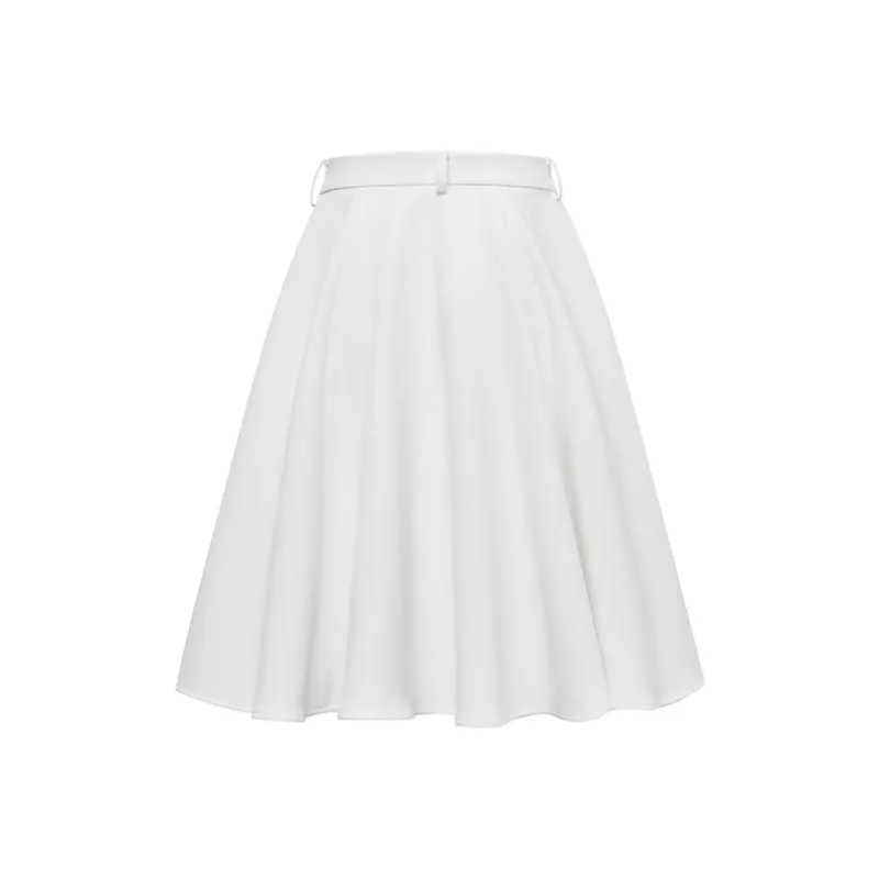 NUTH Casual Long Skirt Women's White-1
