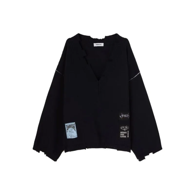 AMBUSH Felted Knit V Neck Sweater-0