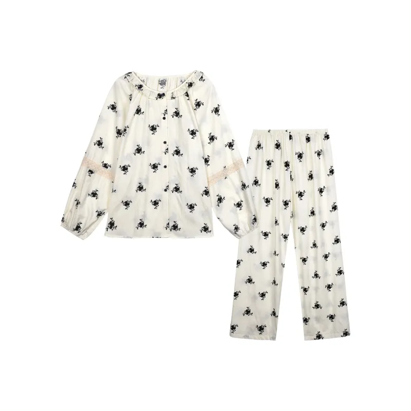 IIZZINI Pajama Set Women's Corydalis Flower-0