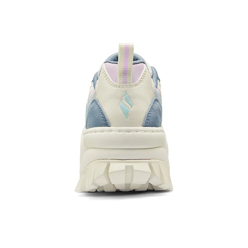 Skechers Street Anti Slip Wear Resistant Low Top Casual Shoes Women's White Blue Gray-4