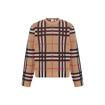 Burberry Check Technical Crewneck Sweater