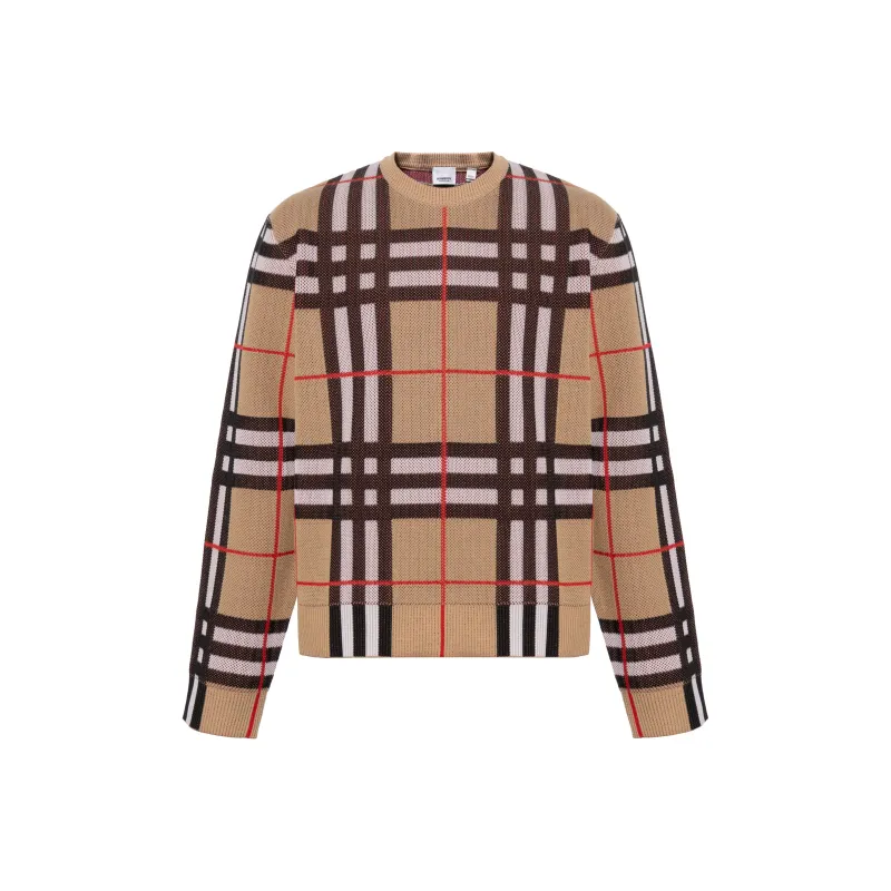 Burberry Check Technical Crewneck Sweater-0