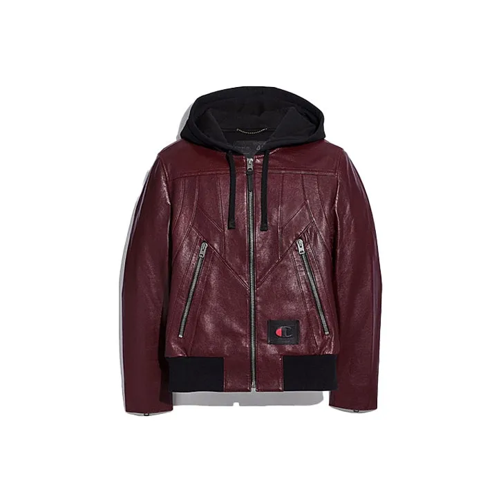 Champion X COACH Jackets Men Burgundy-0