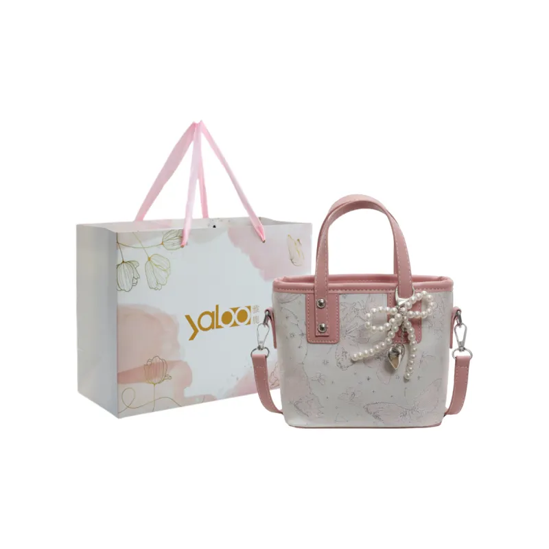 Yalu PVC Crossbody Bag Regular Unisex Ecru/Silver/Pink-13