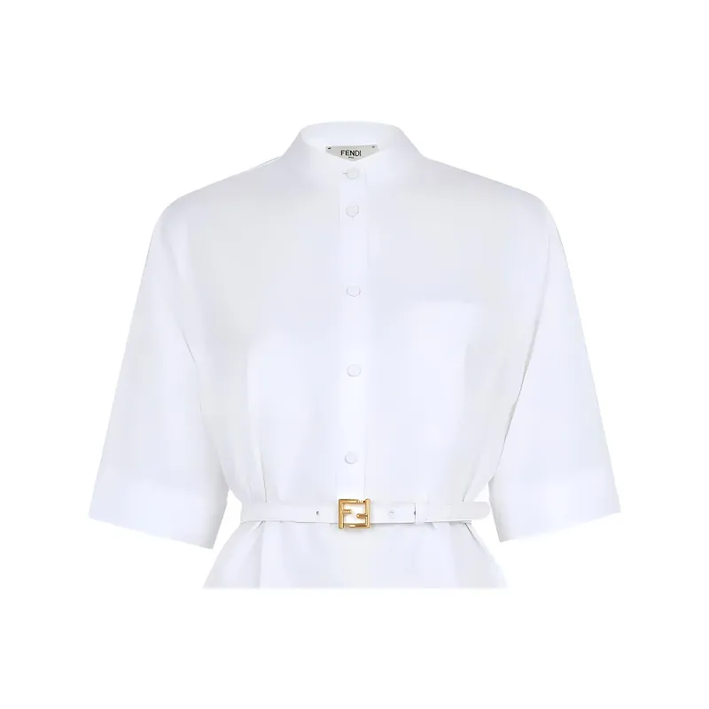 FENDI Short-Sleeved Dresses Women's White-3