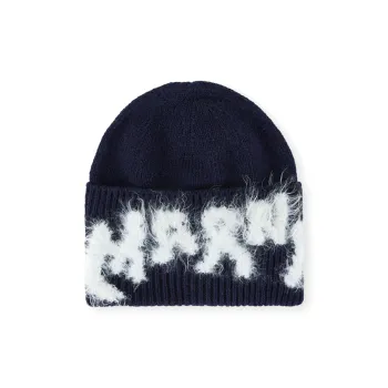 MARNI Shetland Wool Logo Beanie