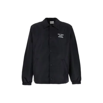 DROLE DE MONSIEUR La Vest Slogan Lightweight Button Up Jacket