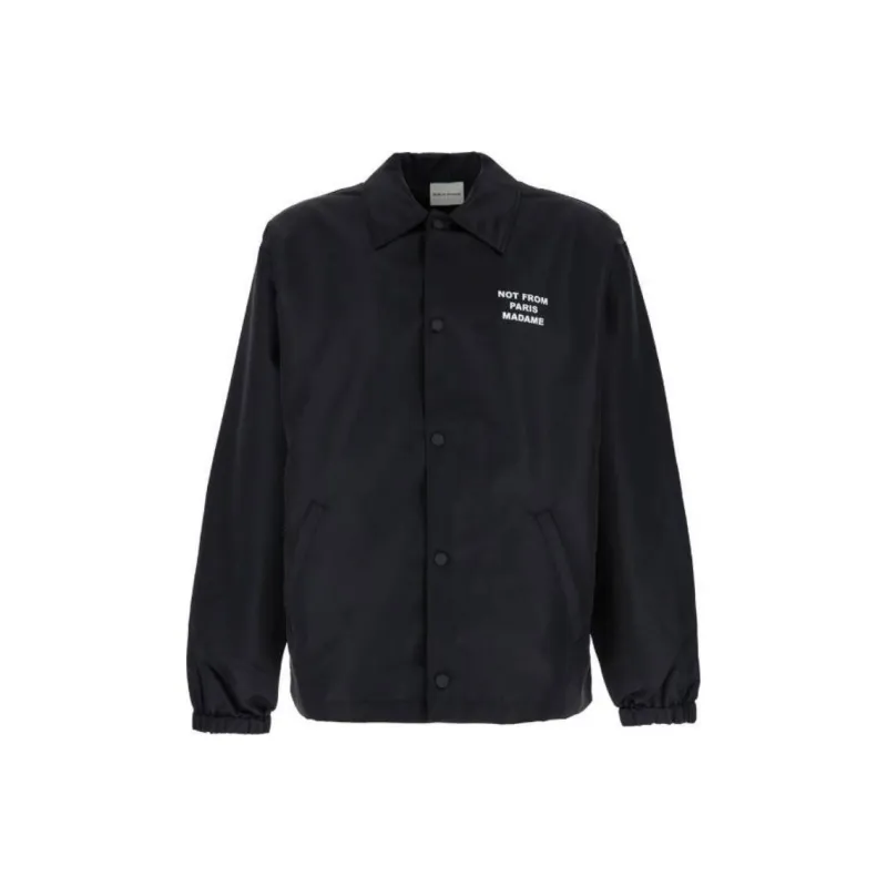 Drôle De Monsieur La Vest Slogan Lightweight Button Up Jacket-0