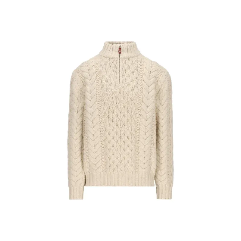 Loro Piana Quater-Zip Cableknit Sweater-0