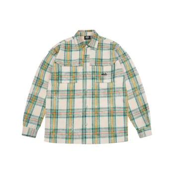 Makemore Shirt Unisex Green And White Plaid