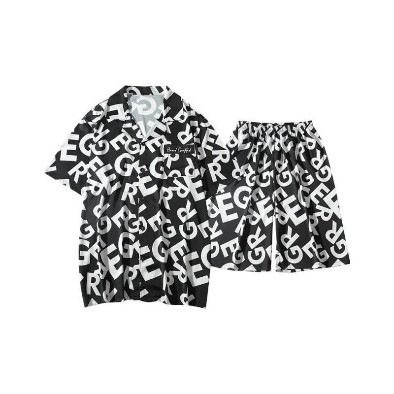 Urban Beauty Pajama Set Men's Black Stripes-7