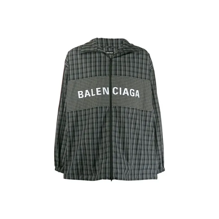 Balenciaga Checkered Nylon Track Suit Jacket-0