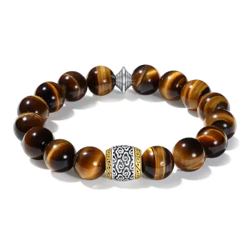 PUTUOSHANWENCHUANG Tiger's Eye Stone Jade Bracelets Unisex
