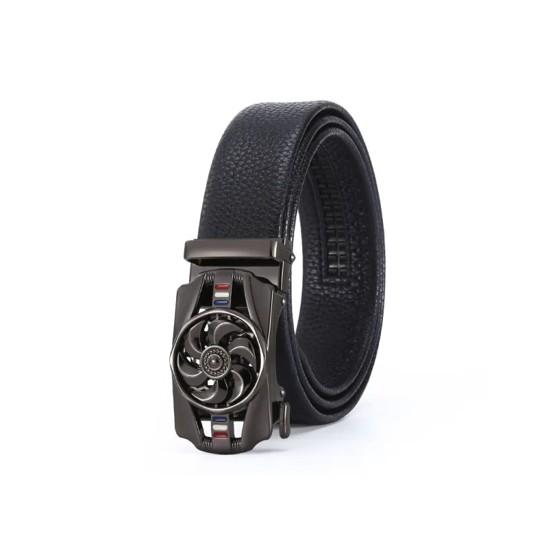 JEANSWEST Split Cow Leather With Transferred Pattern Leather Belts Unisex Width 3.8CM-3