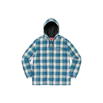 Supreme Quilted Hooded Plaid Shirt