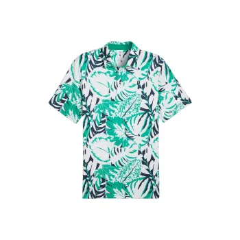 PUMA x PALM TREE CREW PALM TREE SS24 Palm Glitch Polo Shirt Men's Shiny Green - Fresh Mint