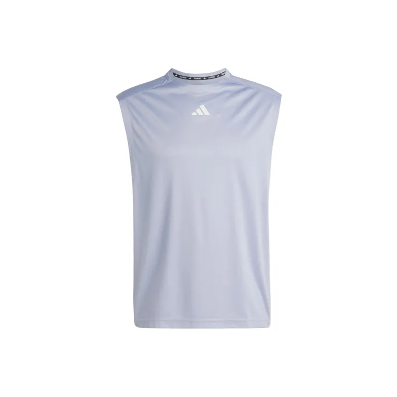 Adidas Gym Tank Tops Men Silver Gray Violet-0