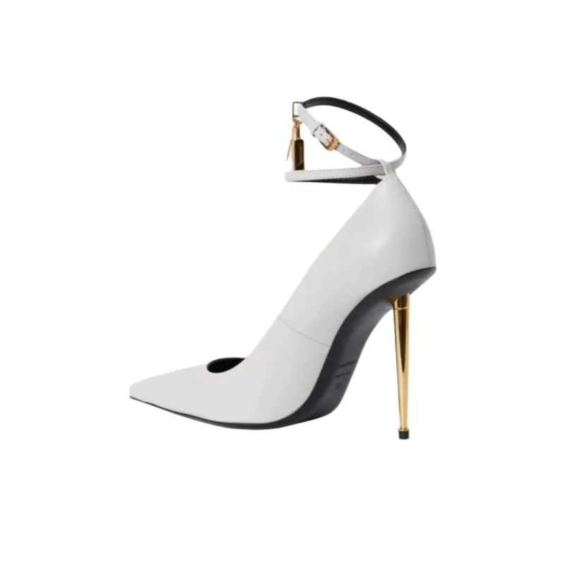TF Slim Heel High Heels 10.5cm Women's White-2