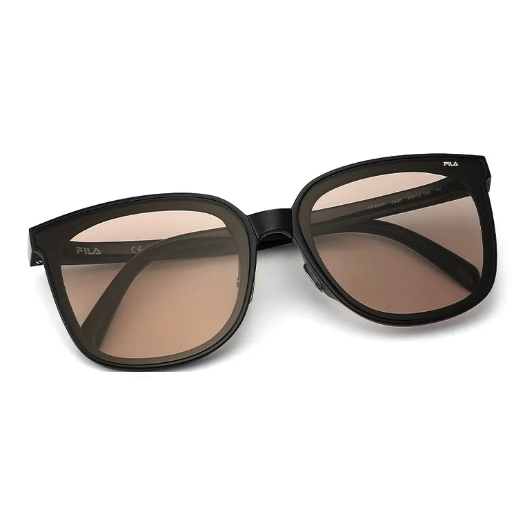 FILA TR/Memory Plastic Cat Eye Sunglasses Unisex Black, Caramel, Milk Tea Gray-12