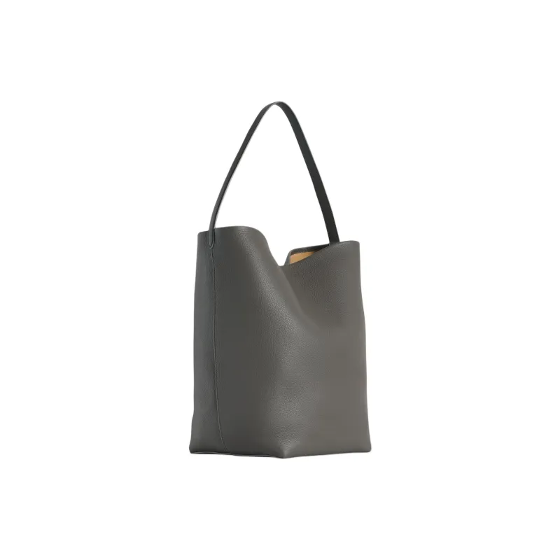 THE ROW Cow Leather Bucket Bag Handbag Tubas Women's Gray-1