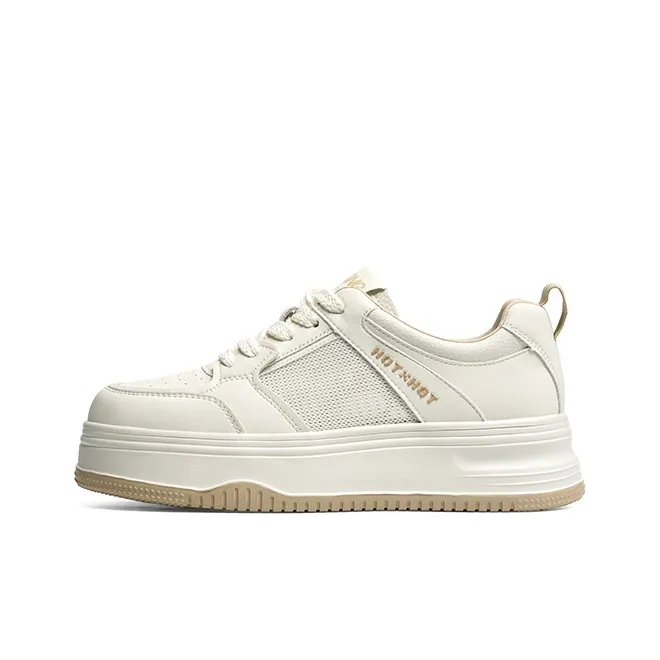 RED DRAGONFLY Anti Slip Wear Resistant Low Top Skateboard Shoes Women's Beige Apricot-0