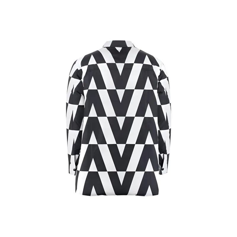 Valentino Mens Reversible Logoed Nylon Down Jacket Black-1