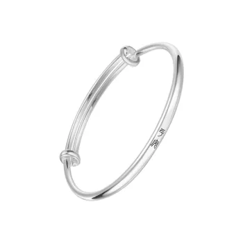 CHAOHONGJI 999 Fine Silver Push Pull Adjustable Bangle Women's