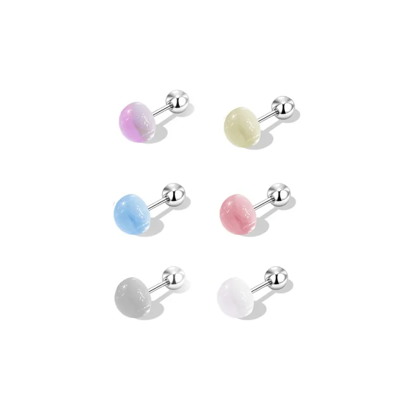 Shiban Titanium Steel Stud Earrings Women's-14