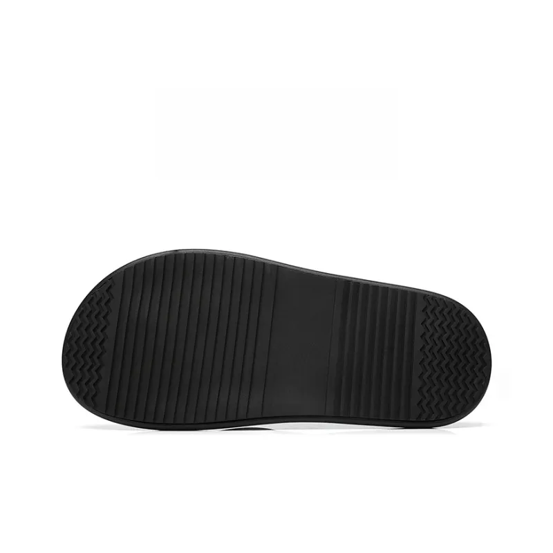QIE Odor Resistant Abrasion Resistant Slip Resistant Flip Flops Men's Black-4
