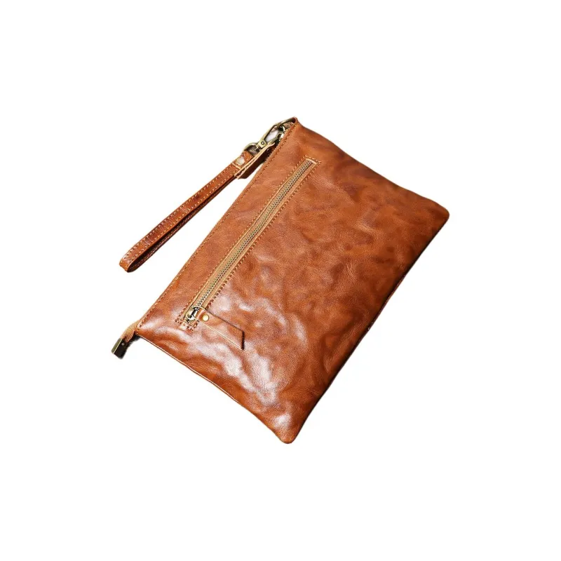 LARTIGENT Cow Leather Clutch Men's Vintage Brown/Black/Coffee-4