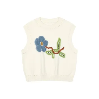 MostwantedLab Vintage Flower Tank Top Unisex Ecru