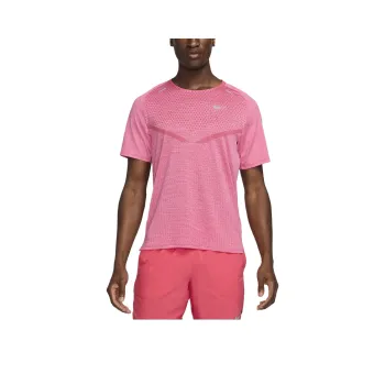 Nike TechKnit T Shirt Men's Pink Chrysanthemum Pink/Pink Ice Pop