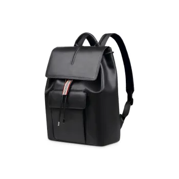 VIHUS Top Grain Cow Leather Backpack Men's Black