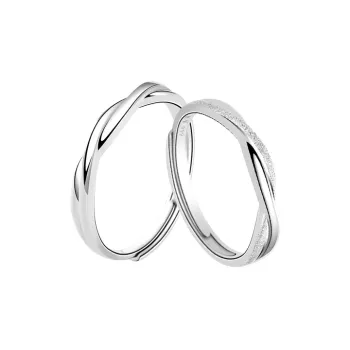 MGS 999 Silver Ring Smooth Finish Plain Band Minimalist Style Design Niche Design Fashion Versatile Unisex
