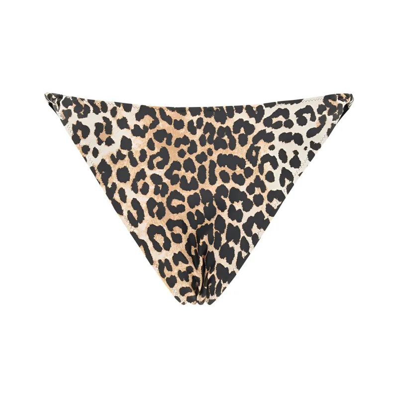 GANNI Recycled Printed Twisted Bikini Briefs 'Leopard'-1