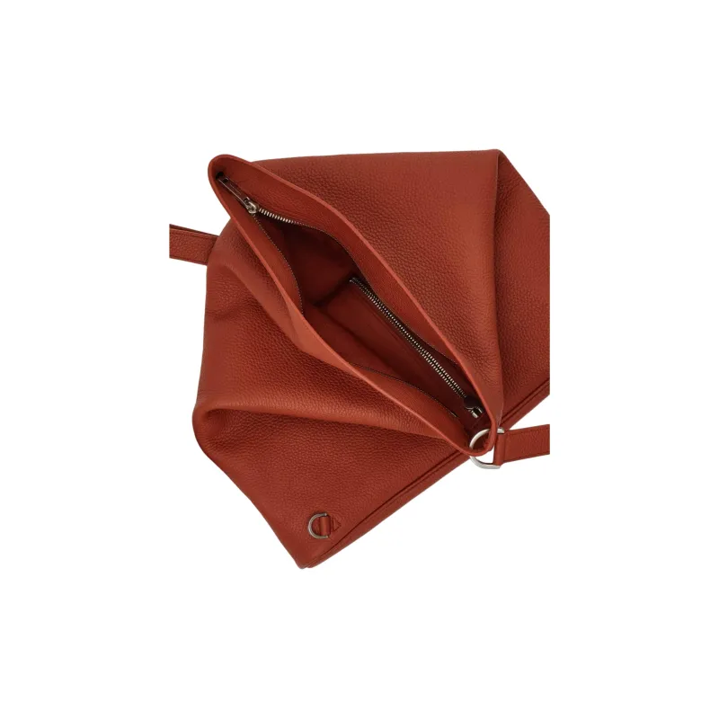 FERRAGAMO Hammered Texture Calfskin Sling Bag Medium Size Men's Brick Red-3