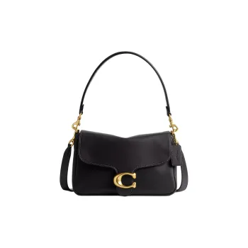 COACH Soft Tabby Leather Handbag, Shoulder Bag Medium Size Women's Black