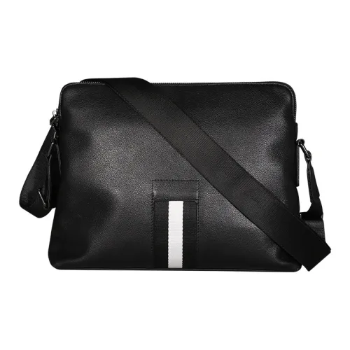 VIHUS Top Grain Cow Leather Shoulder Bag Men's Black