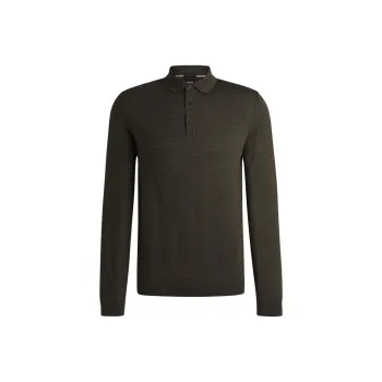 HUGO BOSS Long Sleeved Fine Knit Polo Shirt